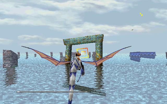 Extrait du premier niveau du jeu Panzer Dragoon sur Saturn.